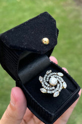 Hemohandicrafts- Spinner Ring-Crystal- Crystal